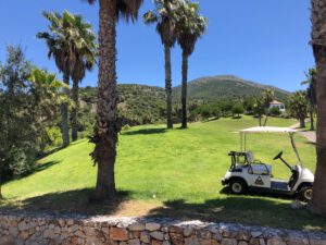 Un observador en el tee. "Un día de golf perfecto"