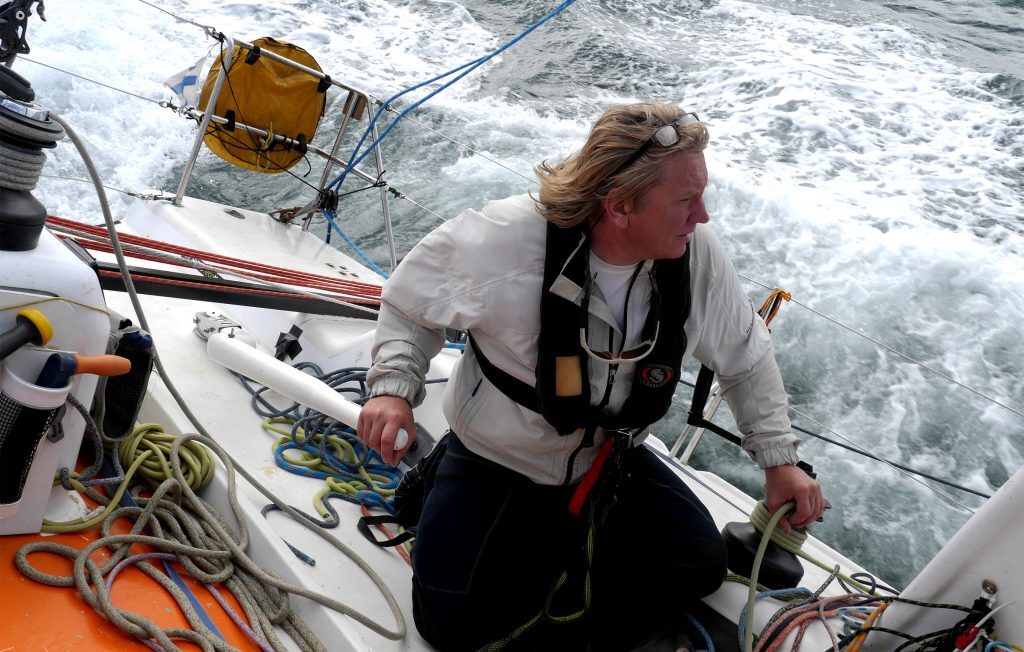 El participante número 14: Ari Känsäkoski, de Finlandia, en su Class 40 koski finlandia - El participante número 14: Ari Känsäkoski, de Finlandia, en su Class 40