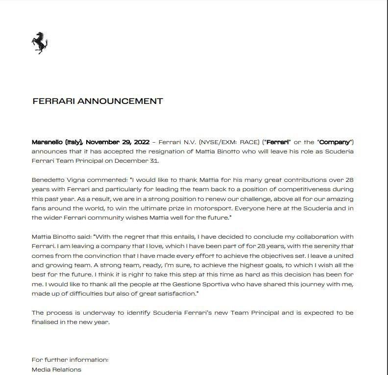 Mattia Binotto, responsable de Ferrari, primera cabeza de la pretemporada