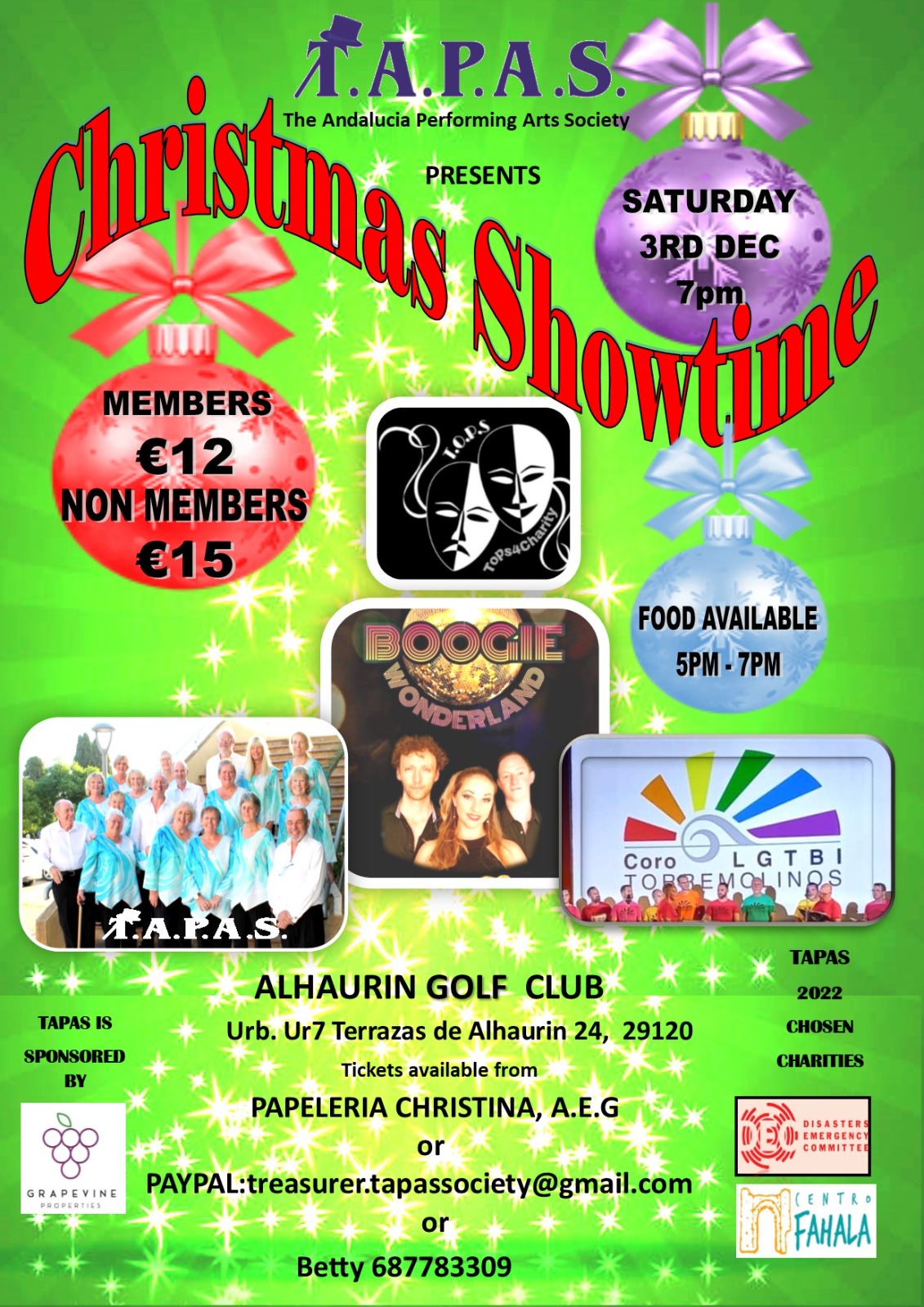Próximas actuaciones en vivo, en la terraza de Alhaurín golf.