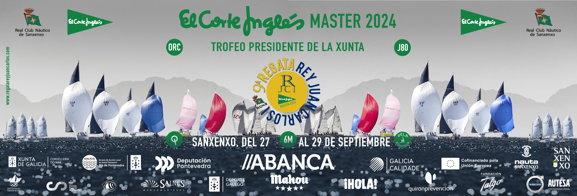 Con la participación de D. Juan Carlos, comienza la 9ª Regata Rey Juan Carlos - El Corte Inglés Máster en Sanxenxo.